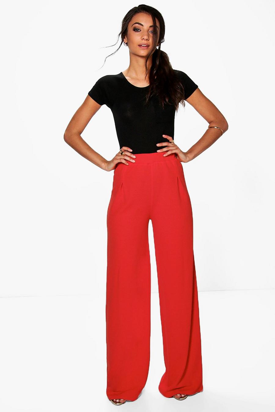 Red Tall Wide Leg Pants image number 1