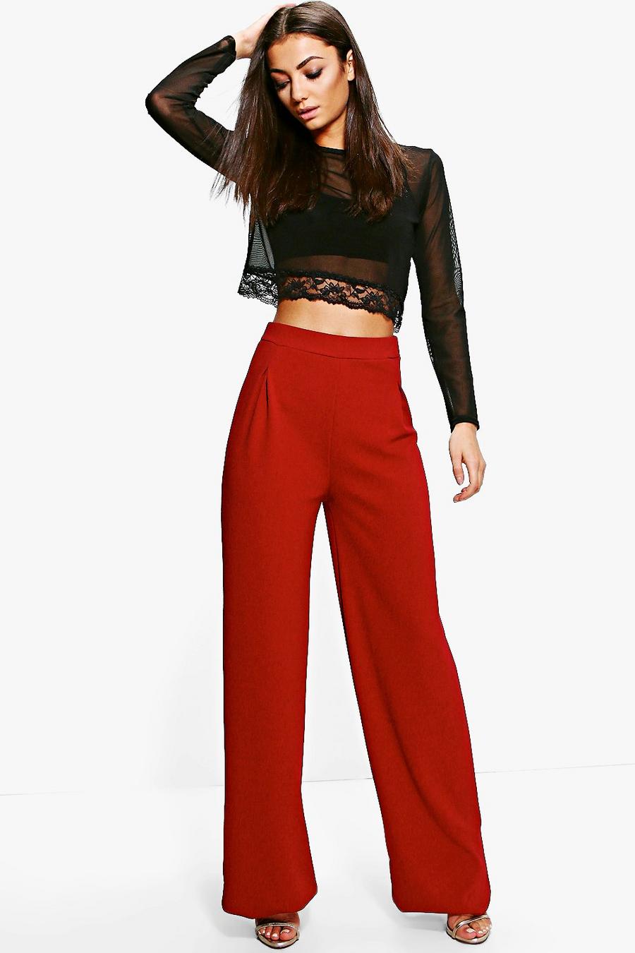 Wine Tall Wide Leg Pants image number 1