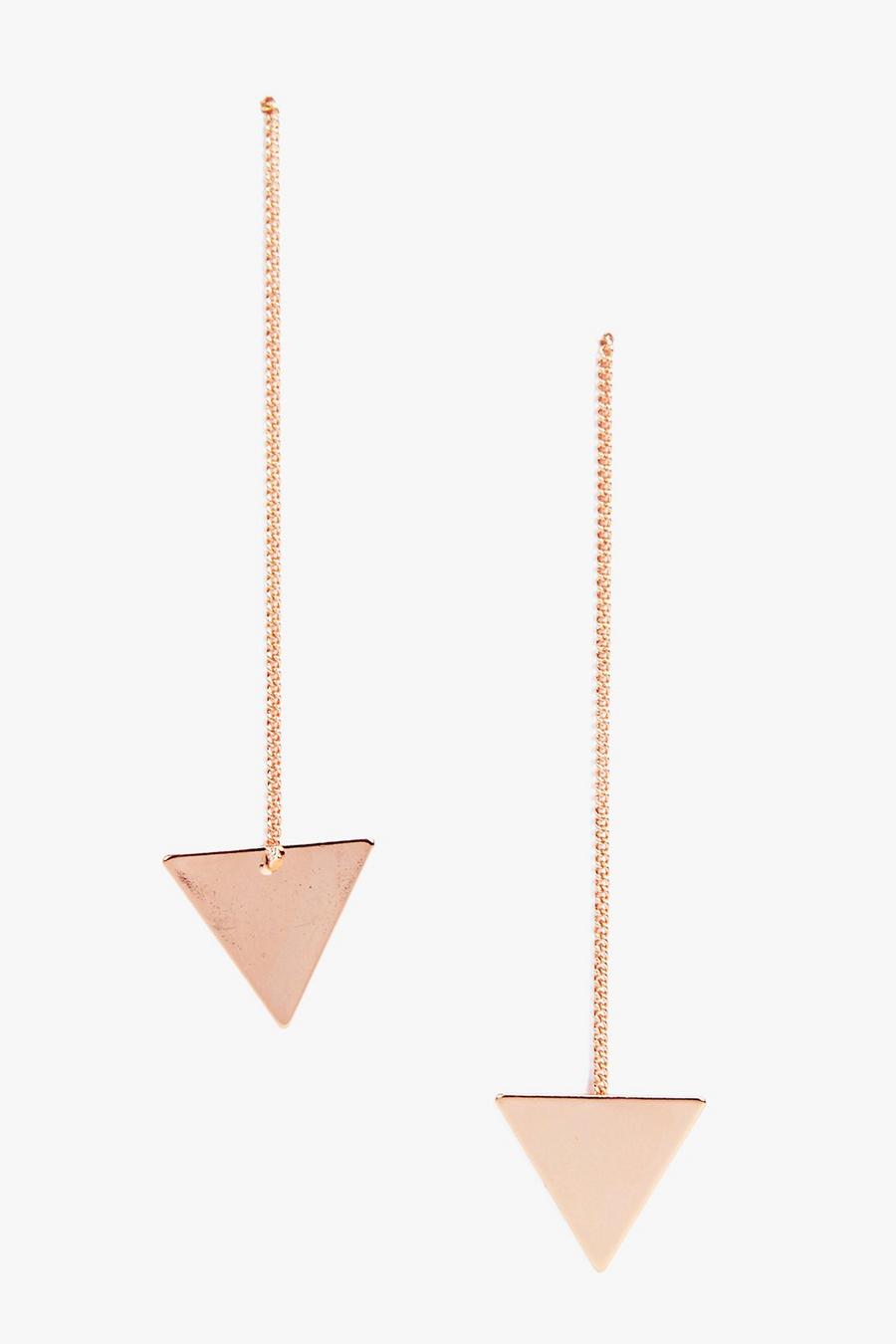 Rose Gold Triangle Drop Earrings image number 1