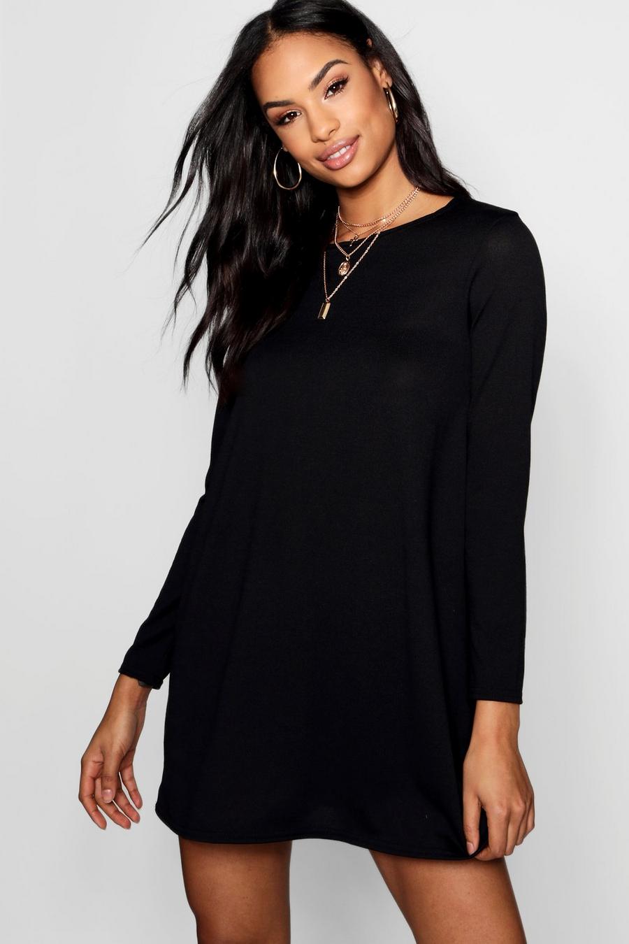 Black Knitted Swing Dress image number 1