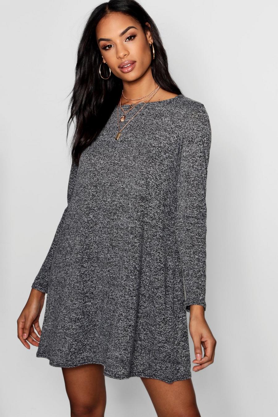 Charcoal Knitted Swing Dress image number 1