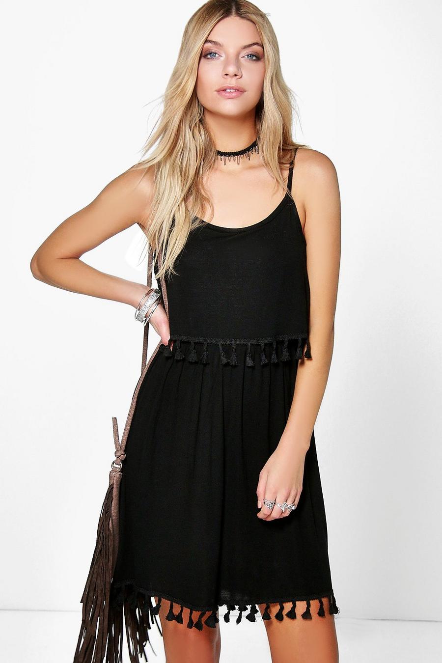 Harmony Double Layer Tassel Shift Dress image number 1