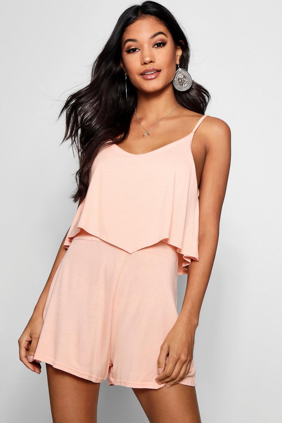 Blush Strappy Cami Overlay Playsuit image number 1