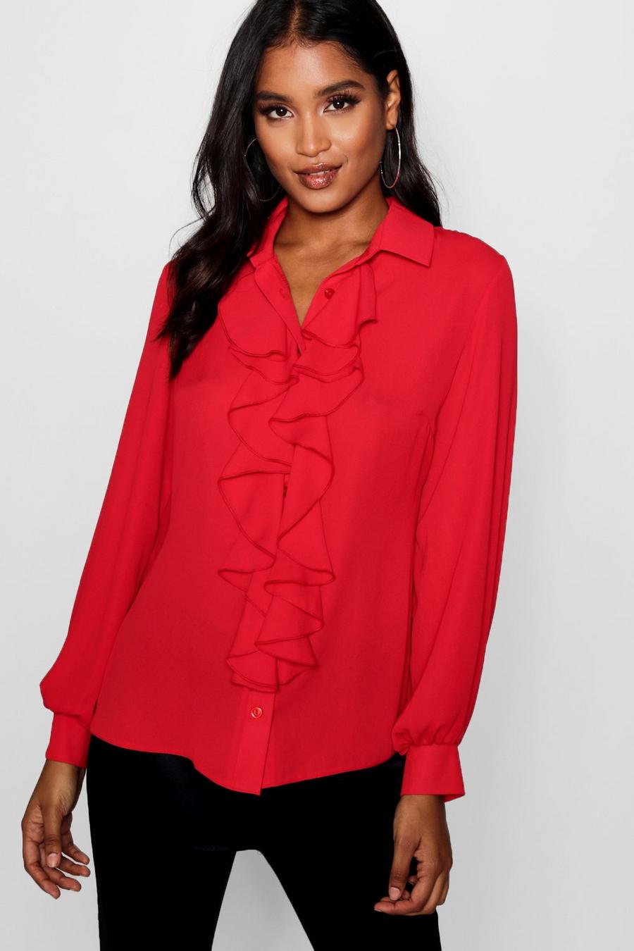 Blusa con balze, Red image number 1