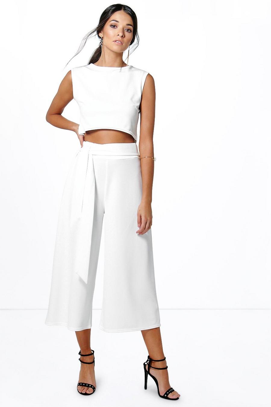 Mia Tie Front Culotte & Boxy Top Two-Piece Set image number 1