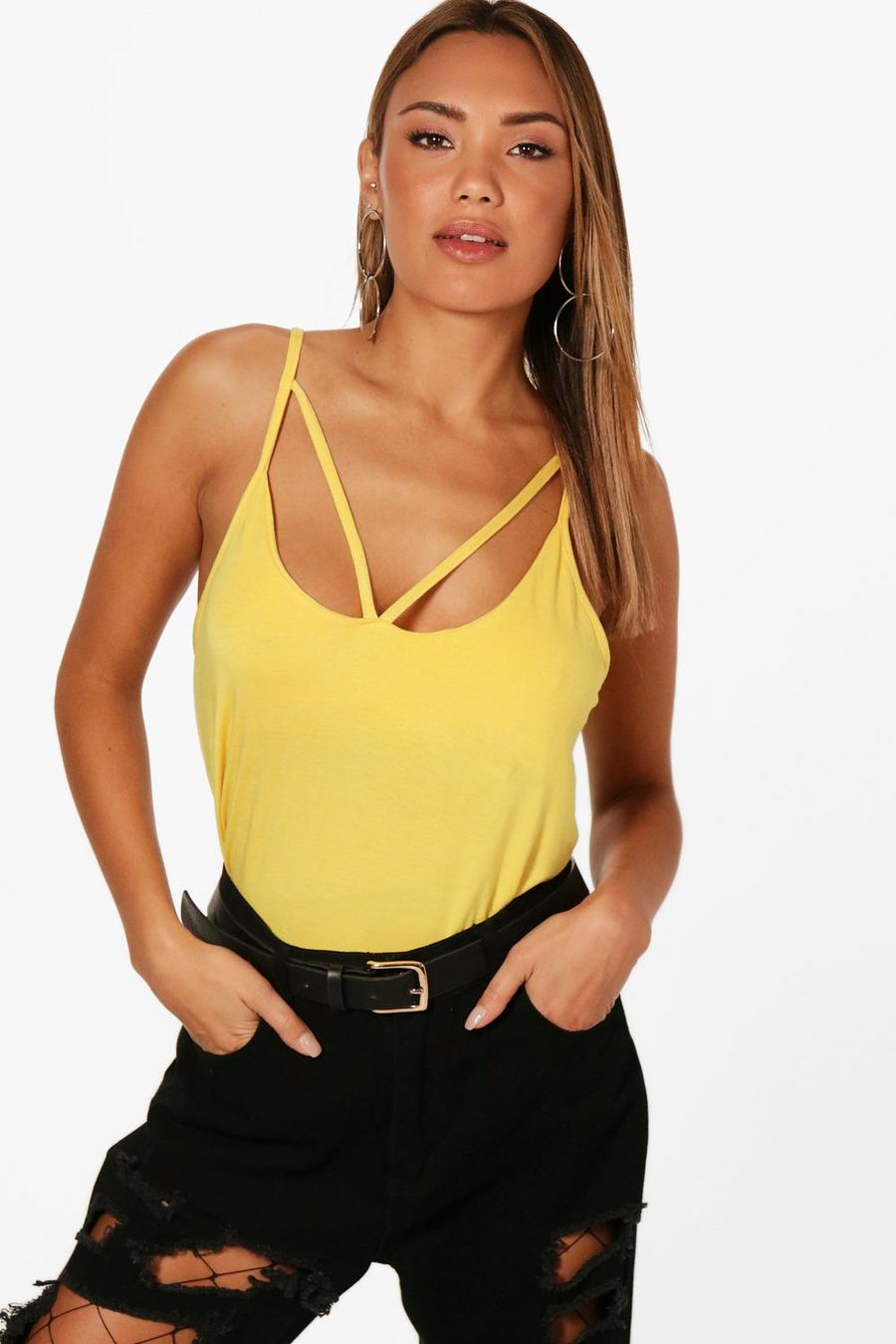 Yellow Fine Strap Cami Top image number 1