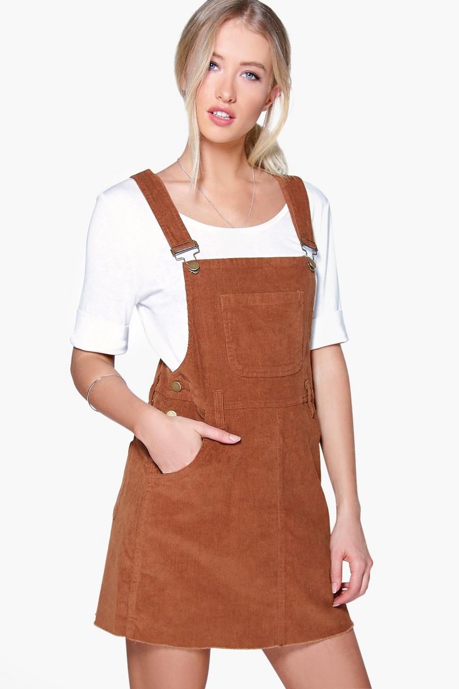 Rust Cord Overall Pinafore Dress image number 1