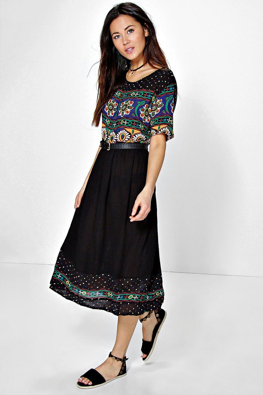 Tatiana Retro Print Midi Dress image number 1