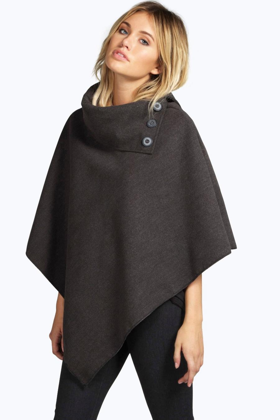 Charcoal Cape With Buttons image number 1