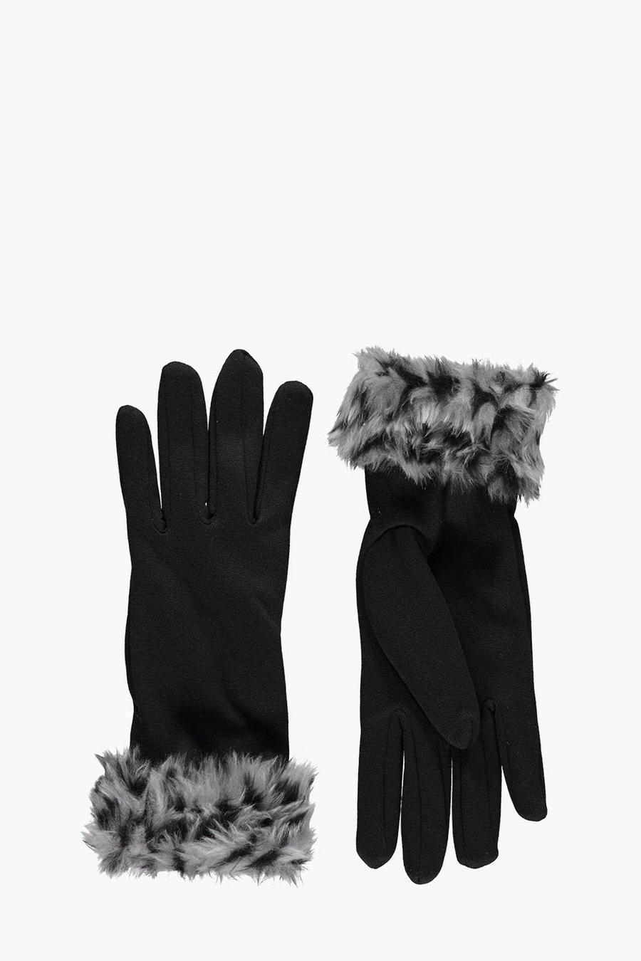 Emma Animal Faux Fur Cuff Gloves image number 1
