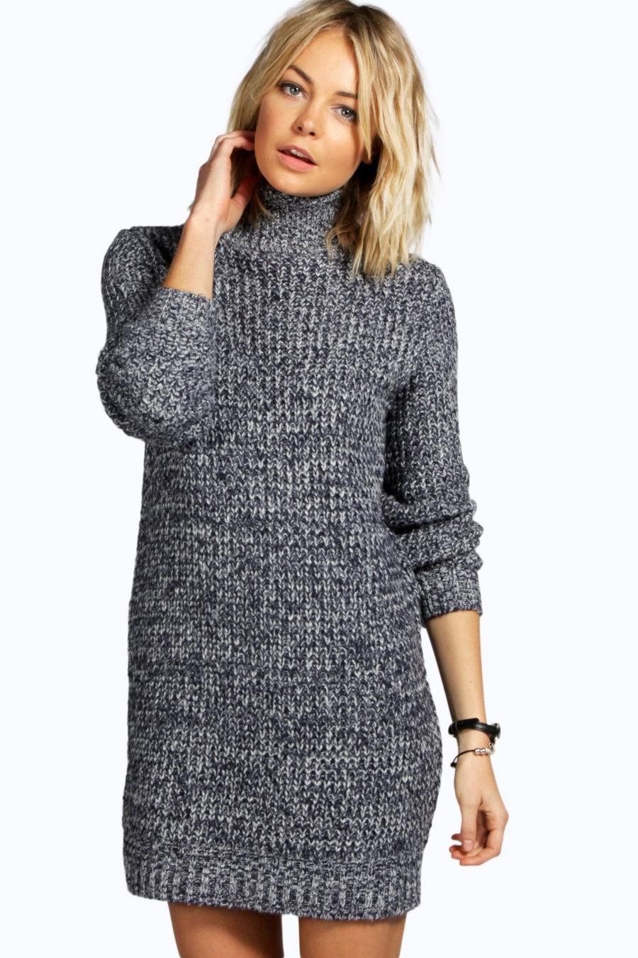 Turtleneck Marl Sweater Dress image number 1