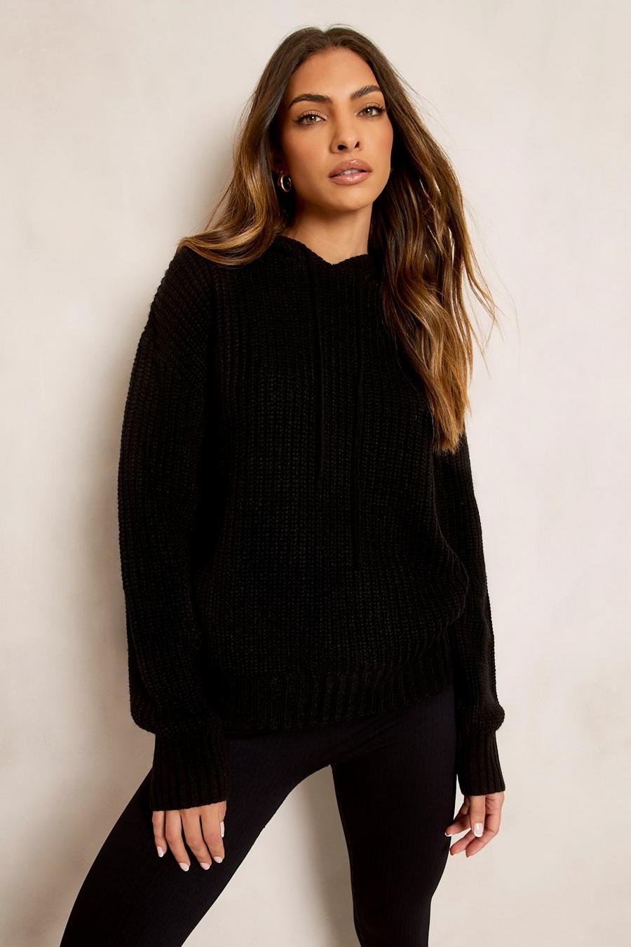 Black Recycled Hoody Sweater