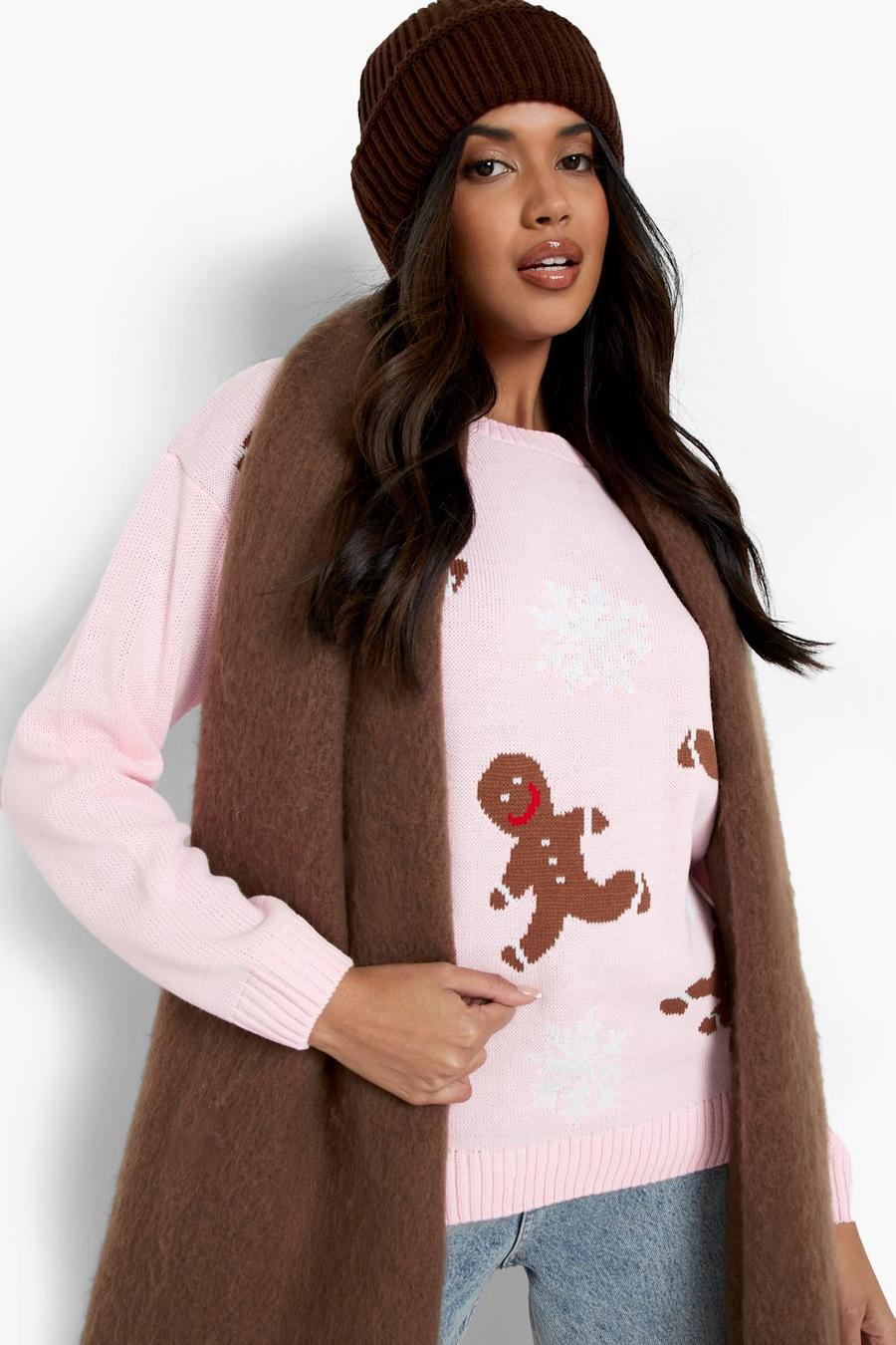 Pink Gingerbread Christmas Sweater