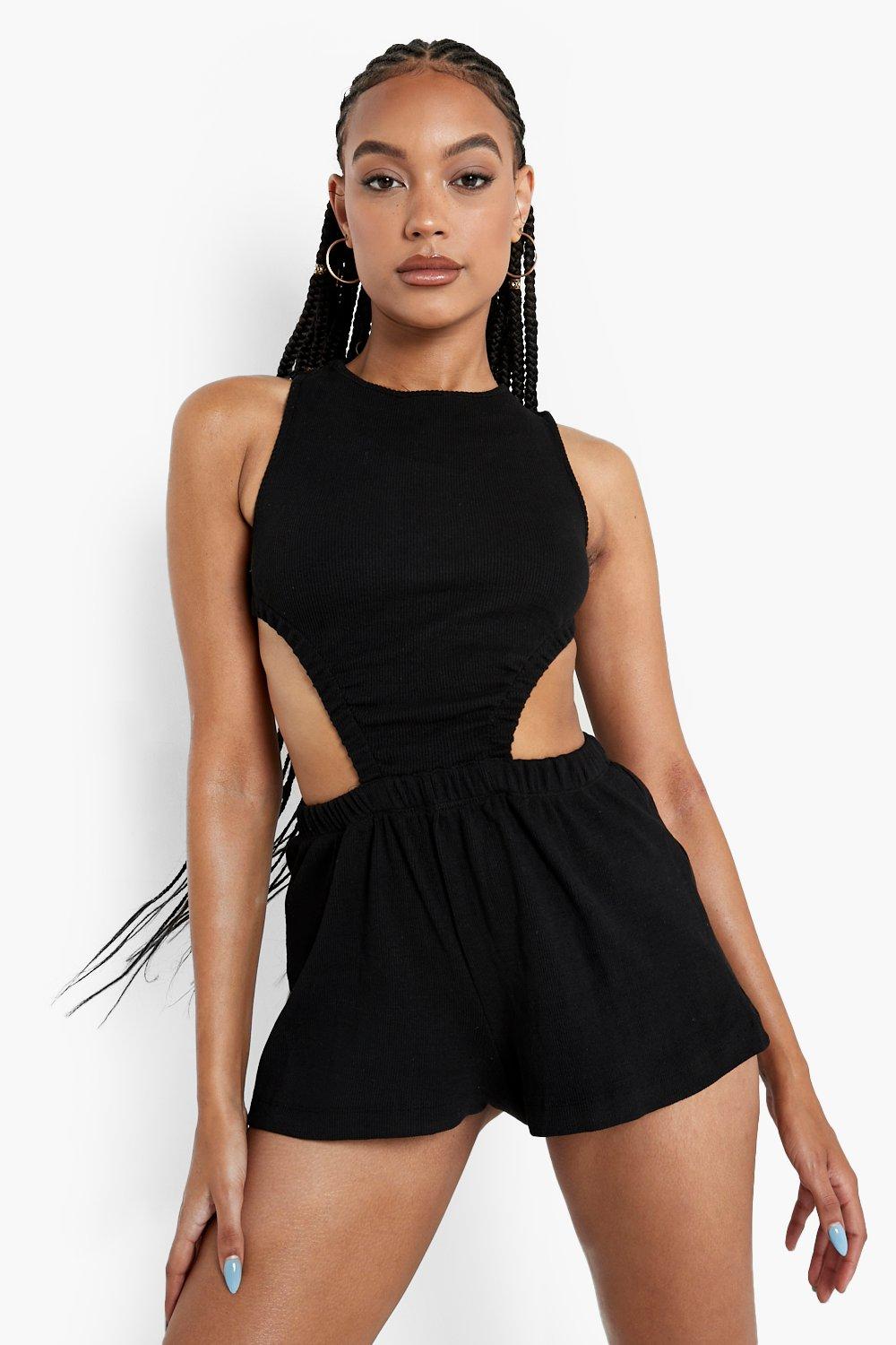 Sale Playsuits & Jumpsuits Cut Out Rouched Sleeveless Playsuit