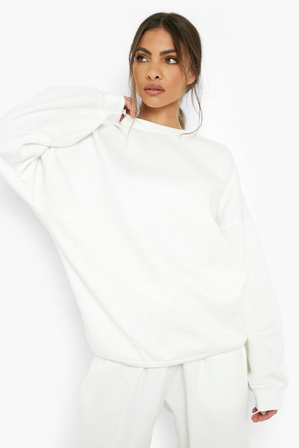 Sweatshirts White Recycled Oversized Sweater