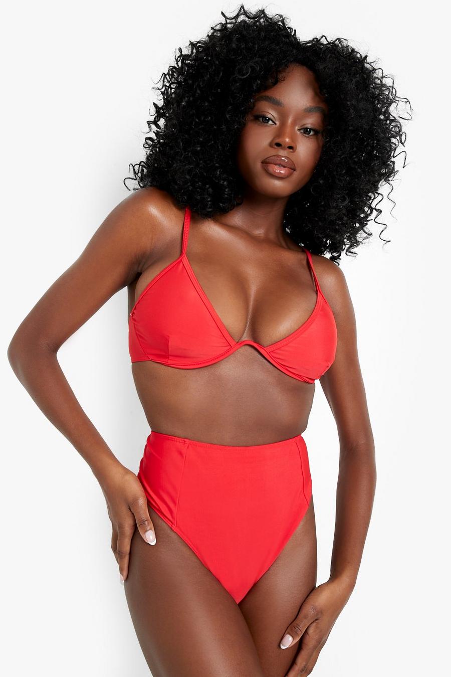 Red Essentials Underwired Recycled Bikini Top