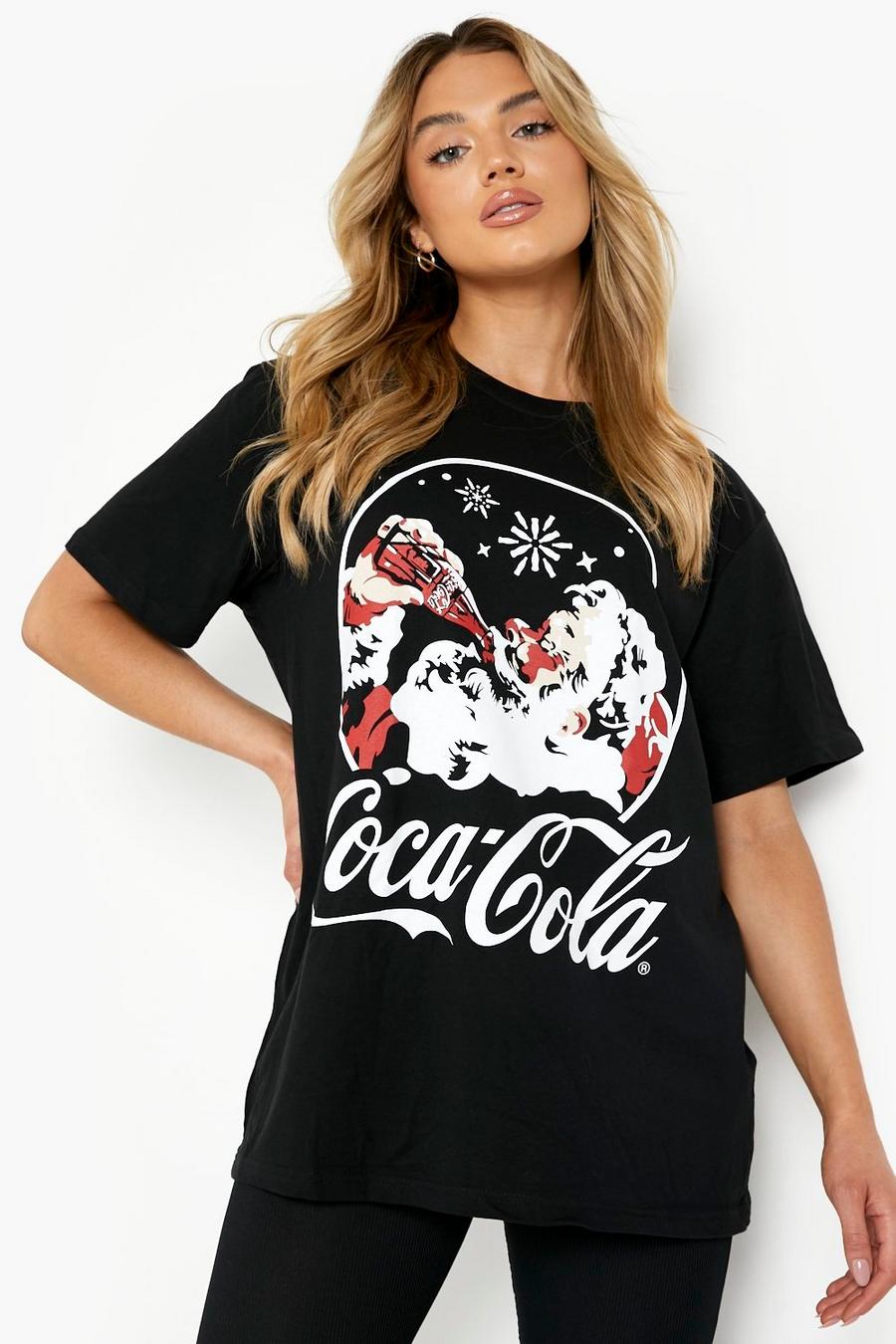 Black Christmas Coca-Cola License Graphic T-Shirt image number 1