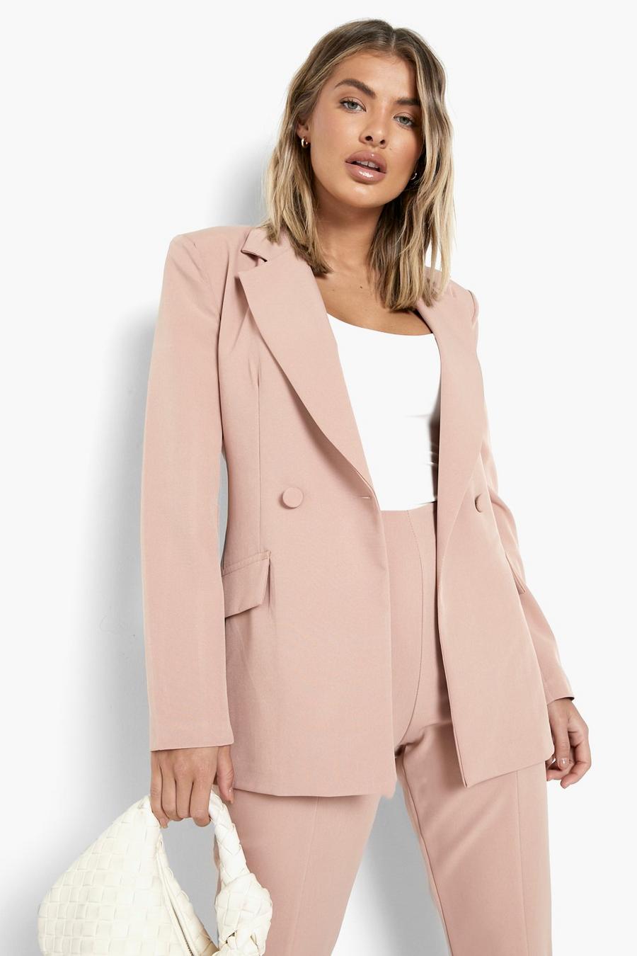 Nude Plunge Tailored Fitted Blazer image number 1