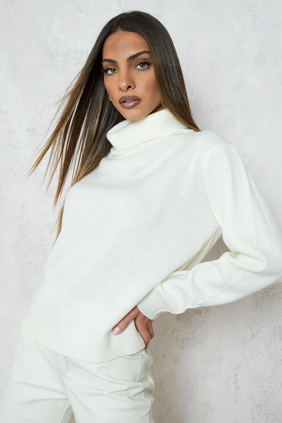 Cream Turtleneck Sweater
