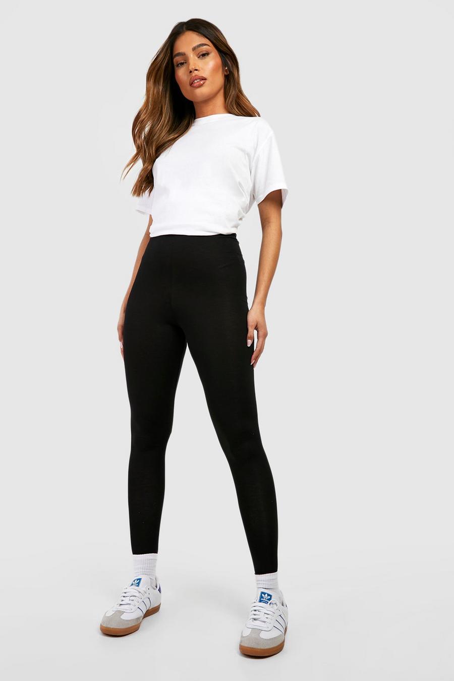 Black Ruched Bum Booty Boosting Jersey Leggings image number 1
