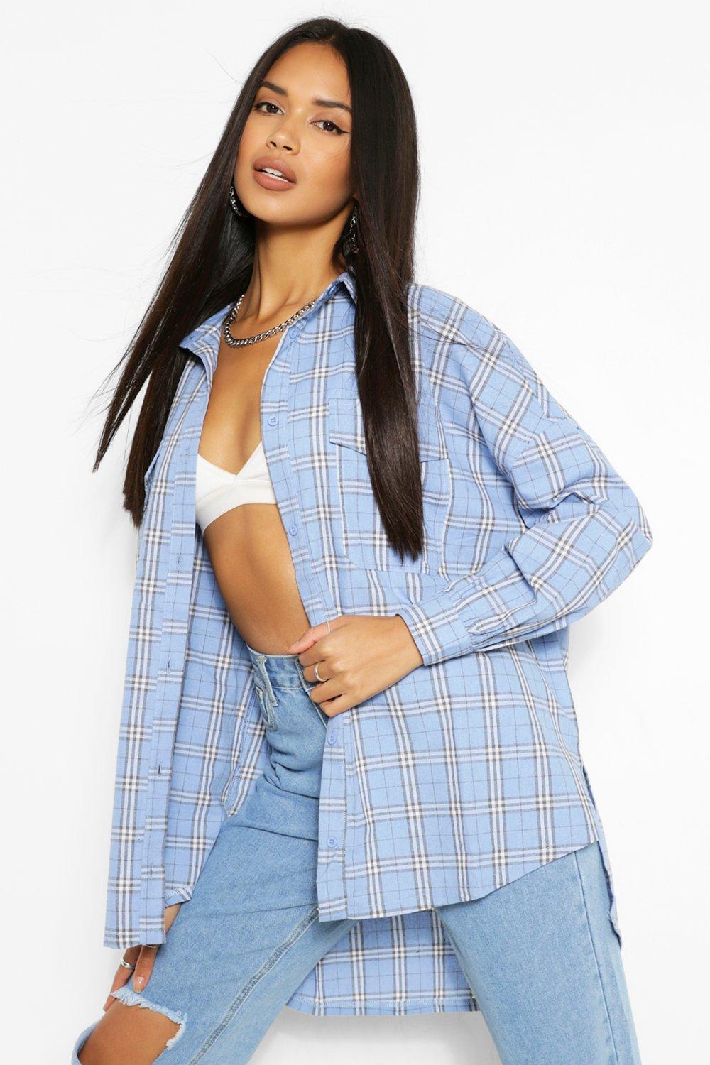 Checked Shirts Blue The Oversized Check Shirt