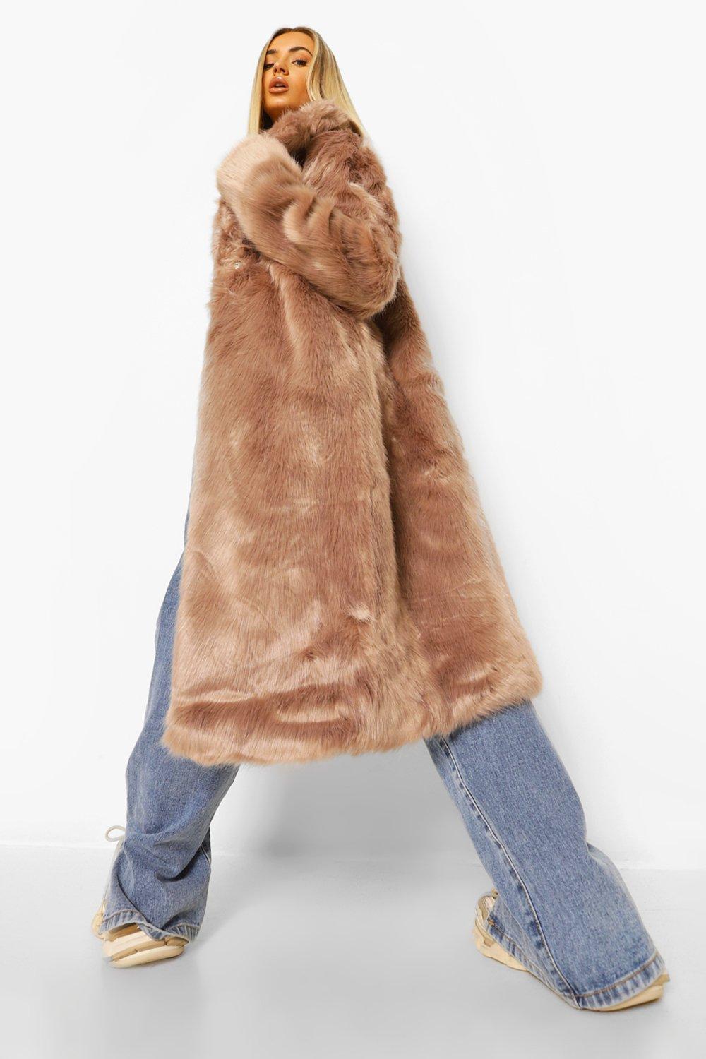COATS & JACKETS Longline Luxe Faux Fur Coat