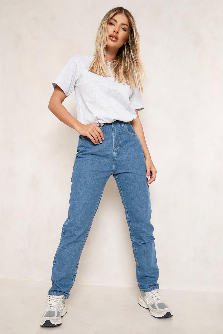 Middenblauw High Rise Mom Jeans