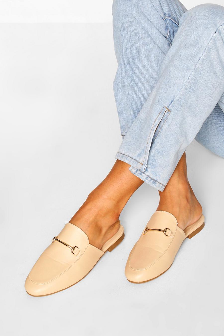 Cream Basic Mule Loafers image number 1