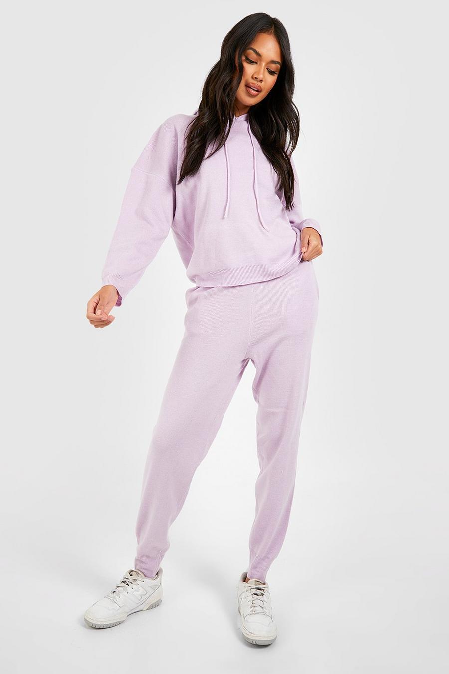 Lilac Hoodie Knitted Tracksuit