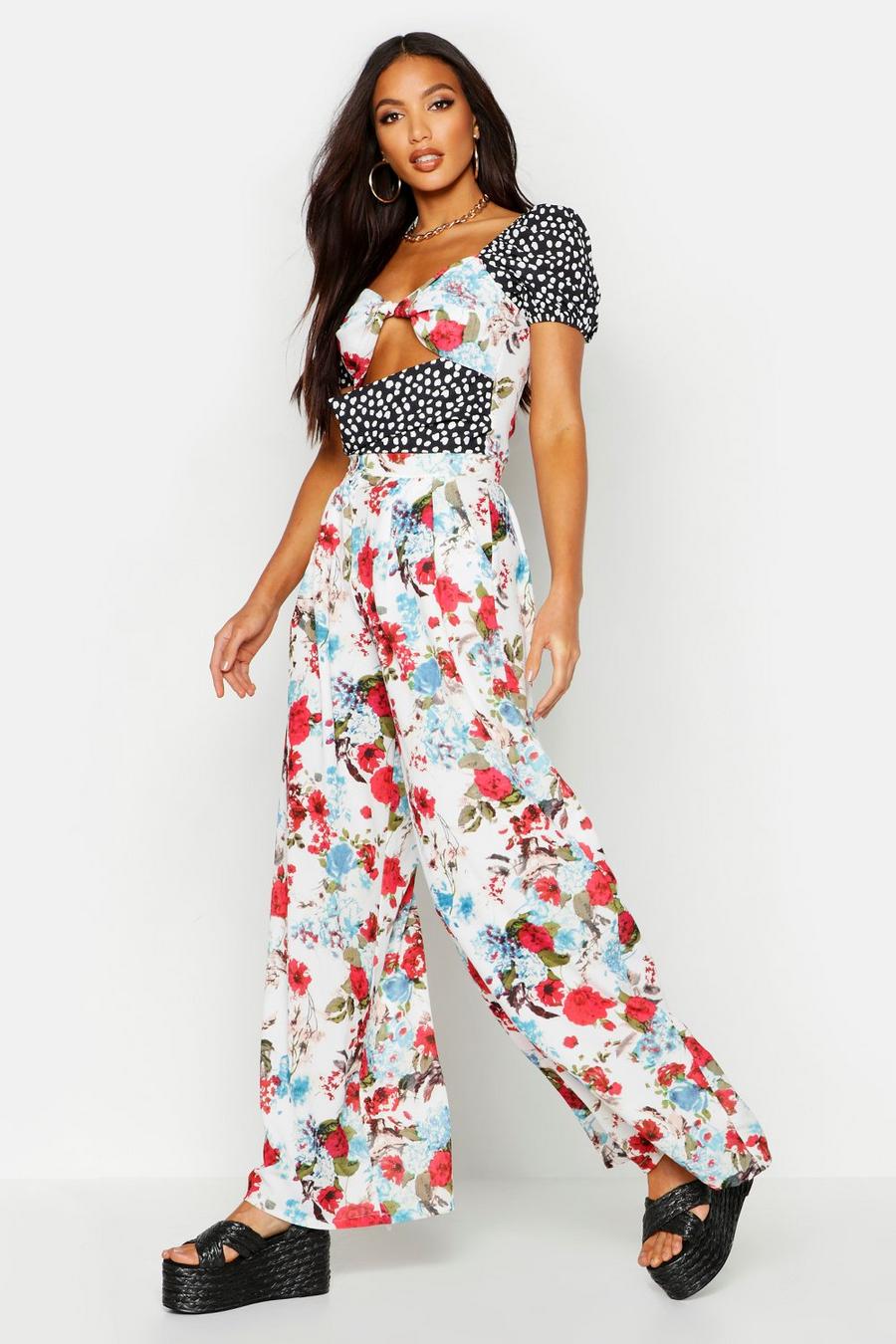 Woven Floral Wide Leg Trousers image number 1