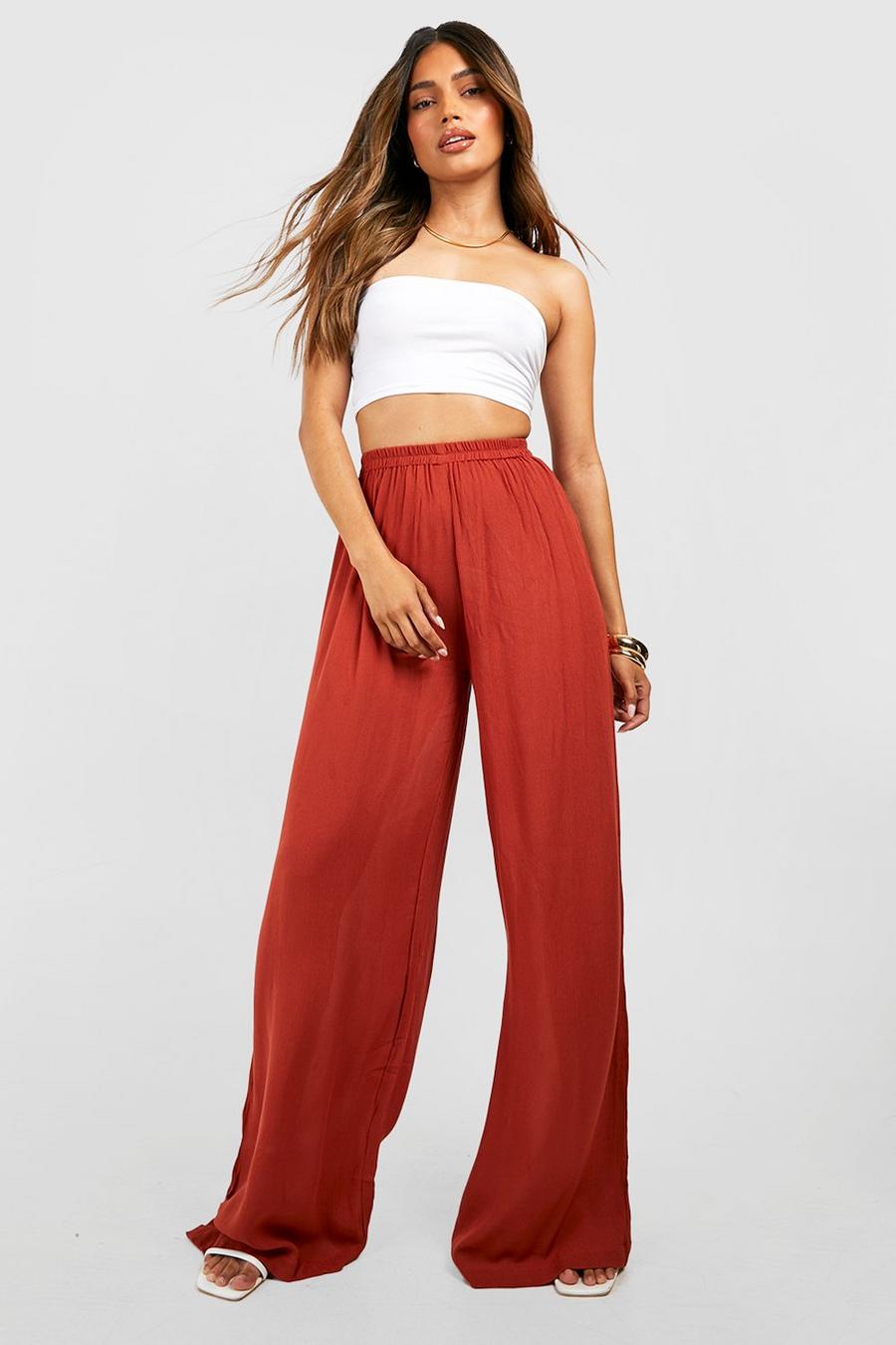 Spice Cheese Cloth Wide Leg Trousers
