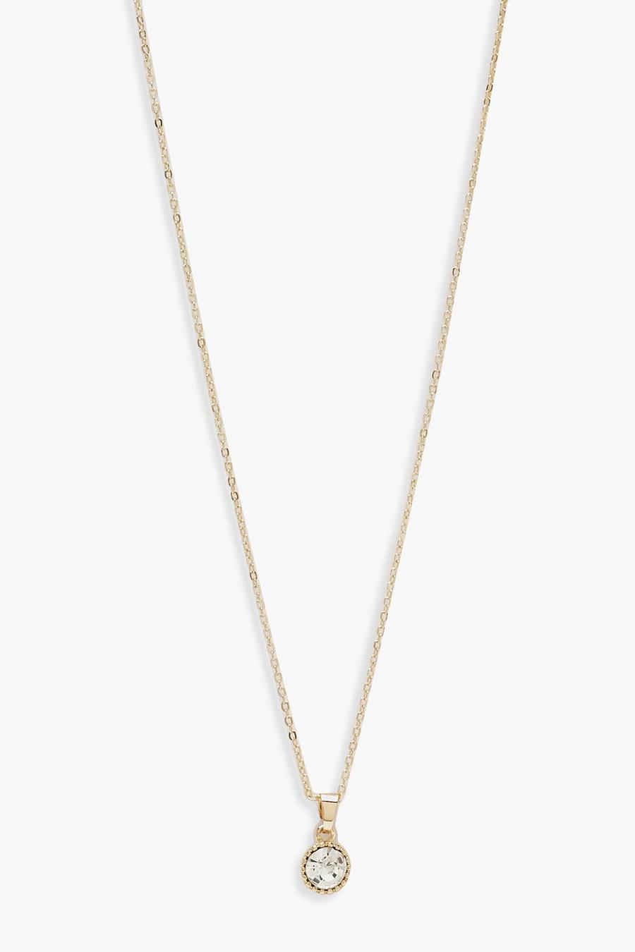 Gold Diamante Pendant Necklace image number 1