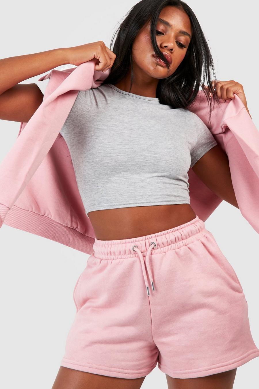 Dusky pink Sweat Short With Reel Cotton