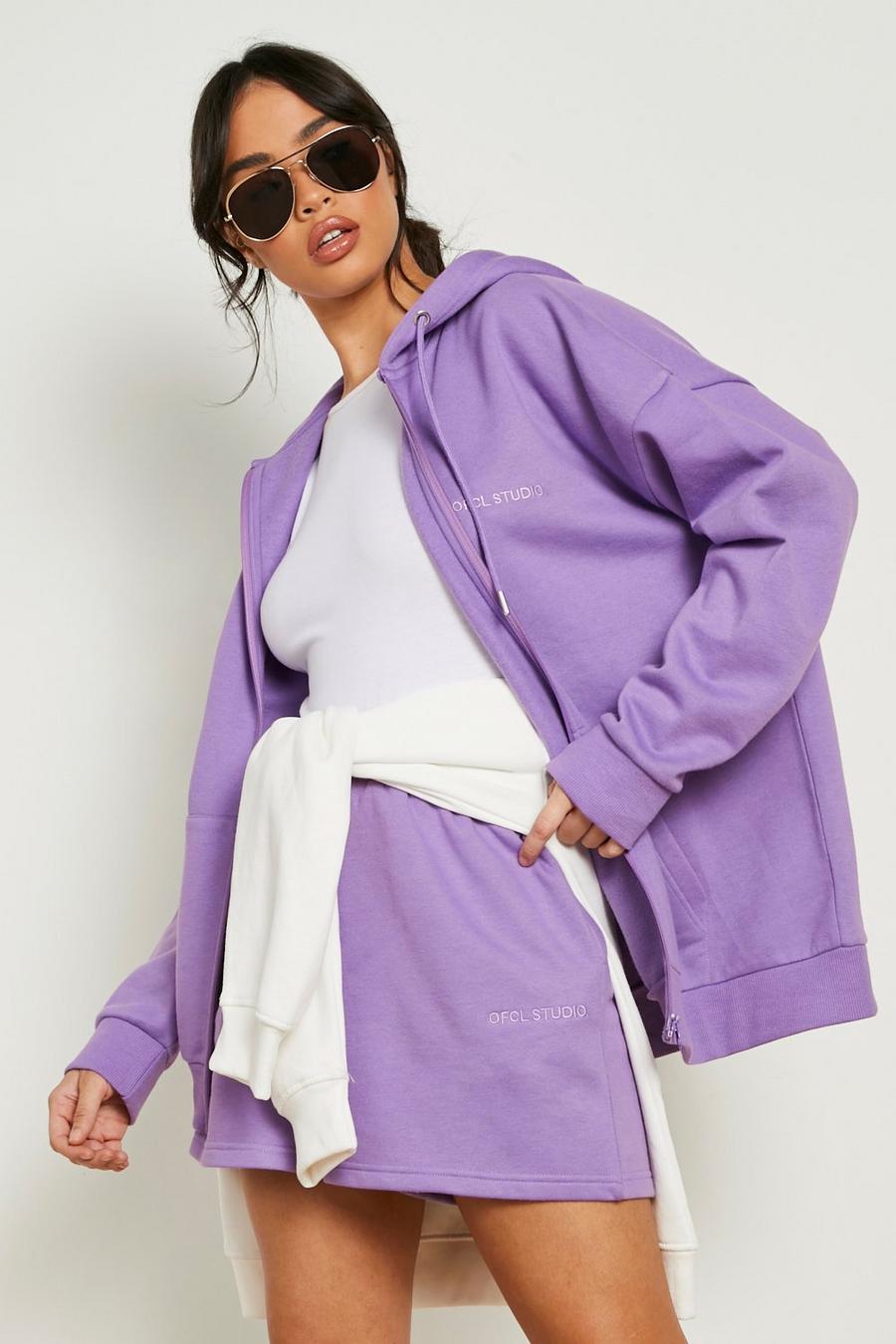 Pantalón corto deportivo con algodón ecológico, Purple
