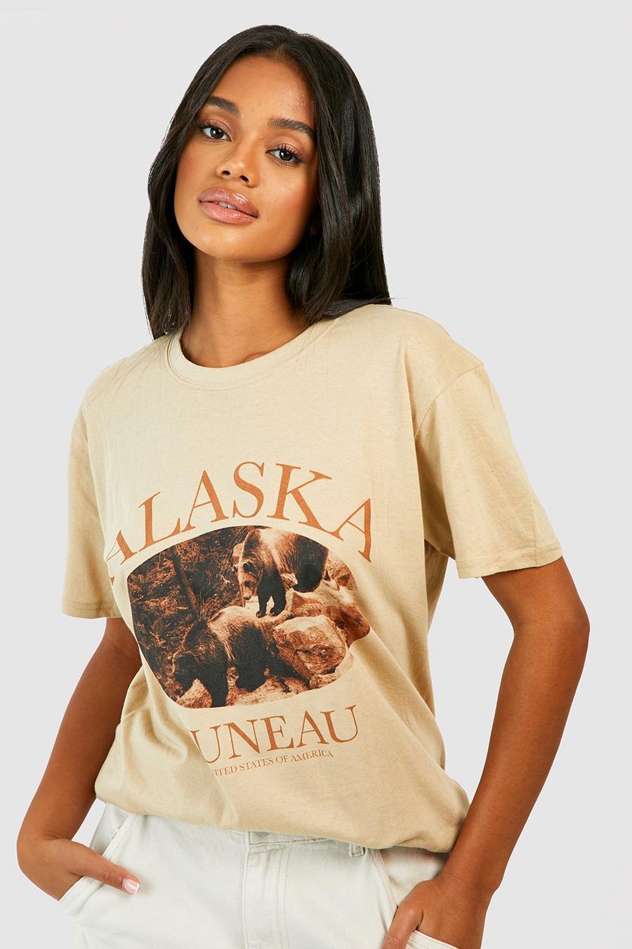 Stone beige Alaska Oversized Over Dyed T-shirt 