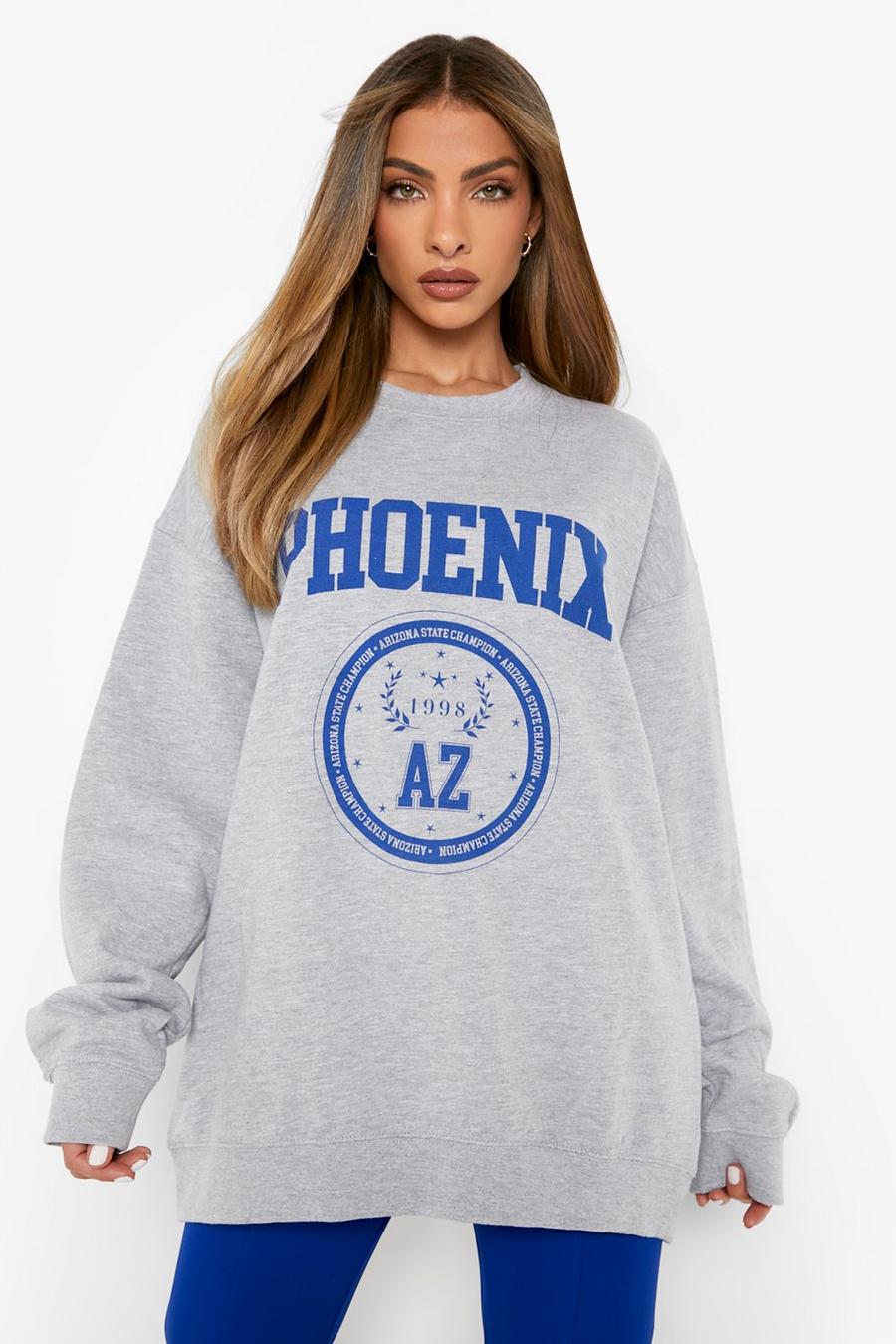 Oversize Sweatshirt mit Phoenix Print, Grey marl image number 1