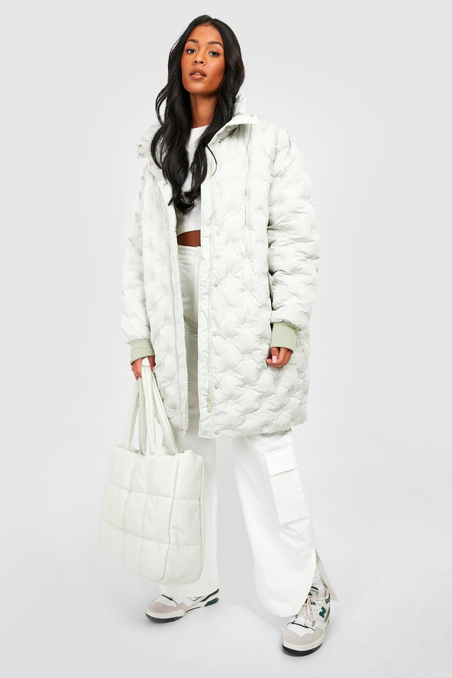 Sage Tall Circle Quilted Cocoon Puffer