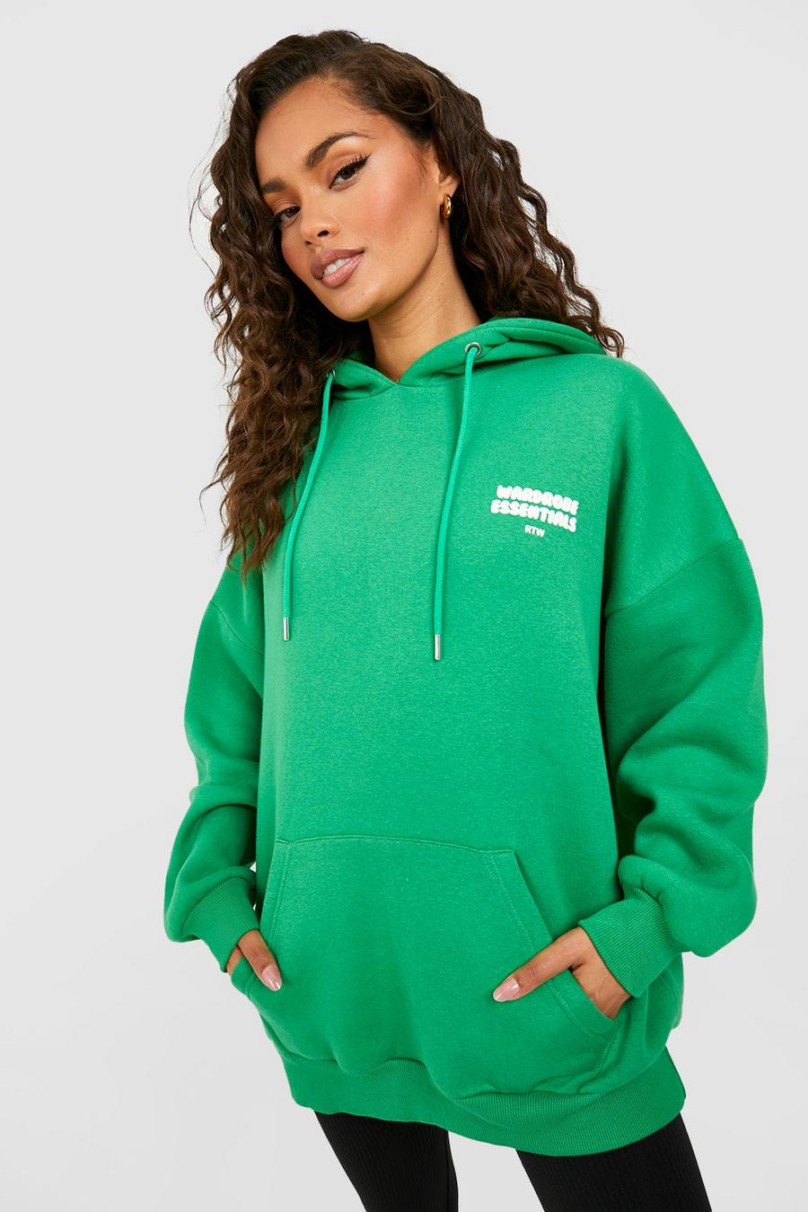Green Wardrobe Essentials Hoodie Met Print