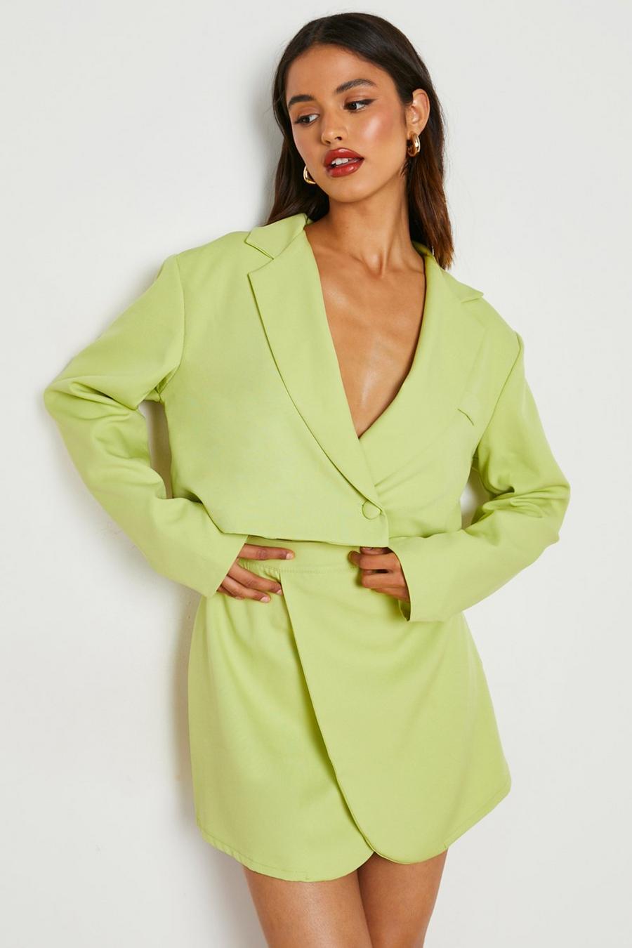 Lime green Wrap Front Mini Skirt 