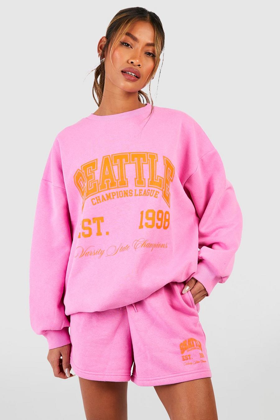 Pink Seattle Sweatshirt och shorts image number 1