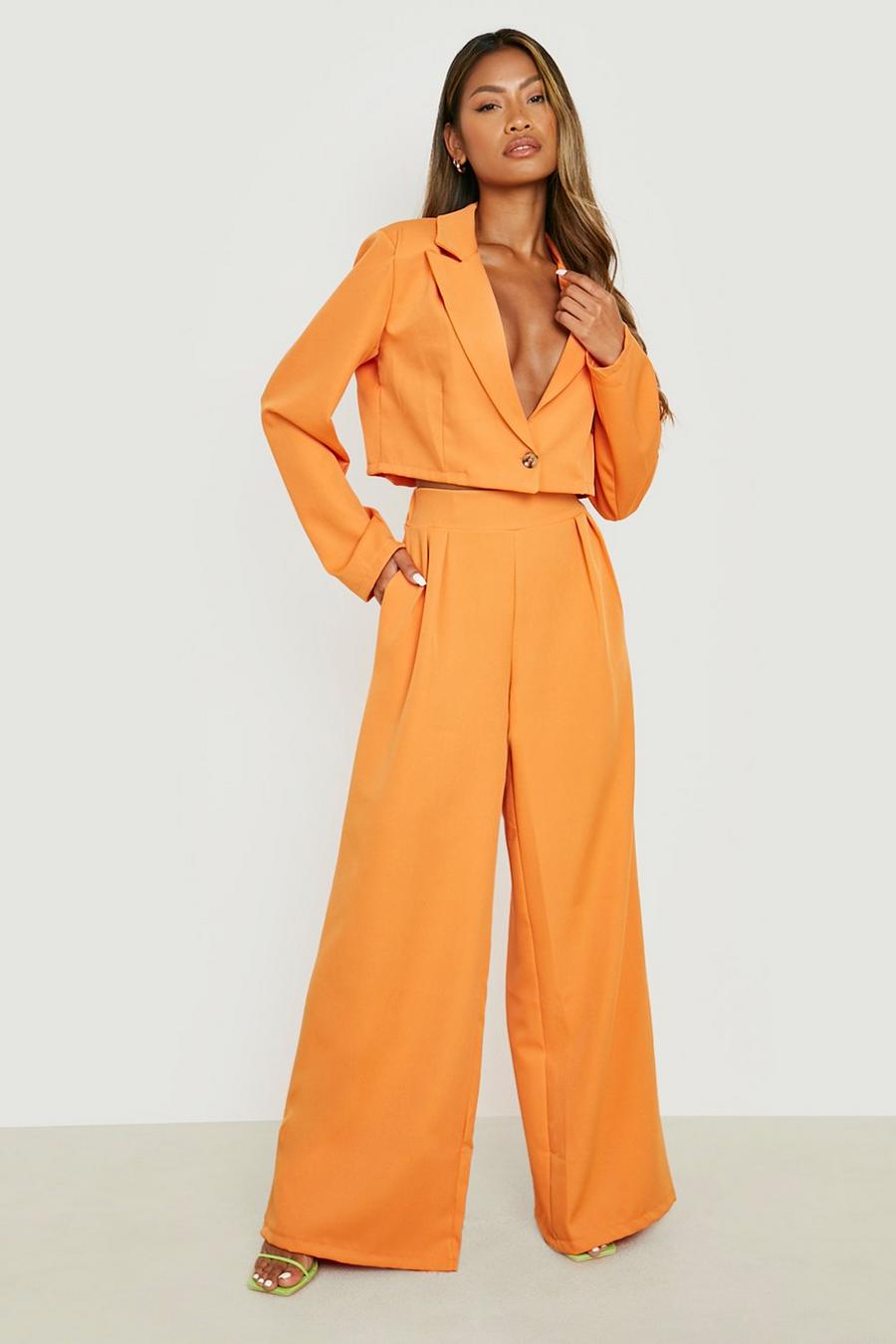Orange Relaxed Fit Slouchy Wide Leg Trousers