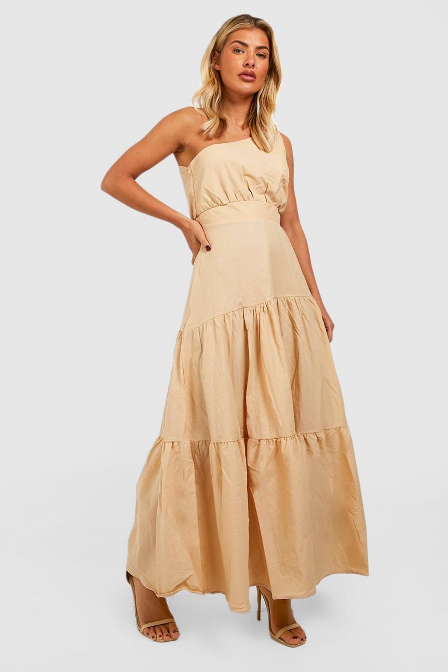 Stone Asymmetric Tiered Maxi Dress image number 1