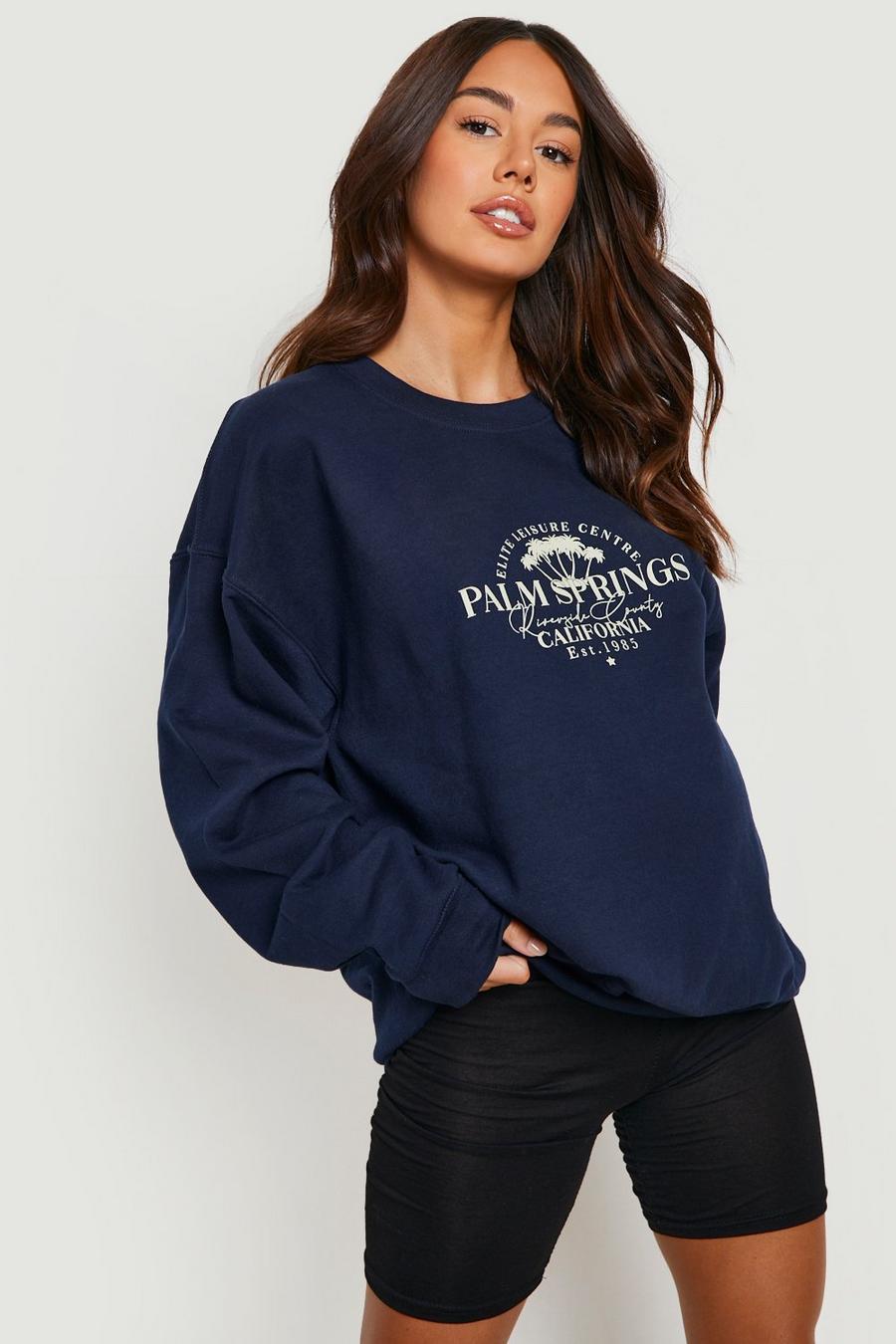 Umstandsmode Oversize Sweatshirt mit California-Print, Navy