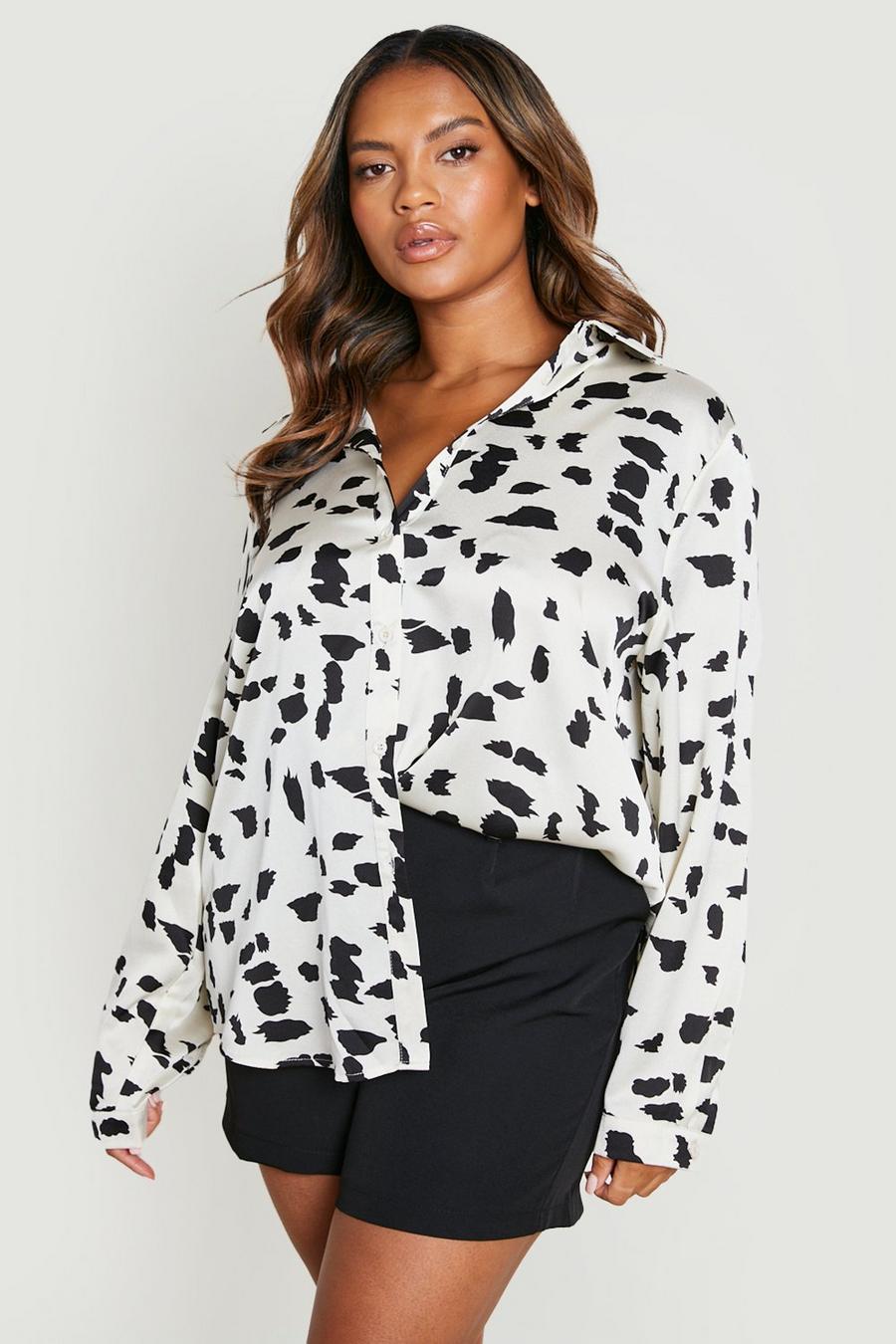 Cream Plus Satijnen Dierenprint Blouse