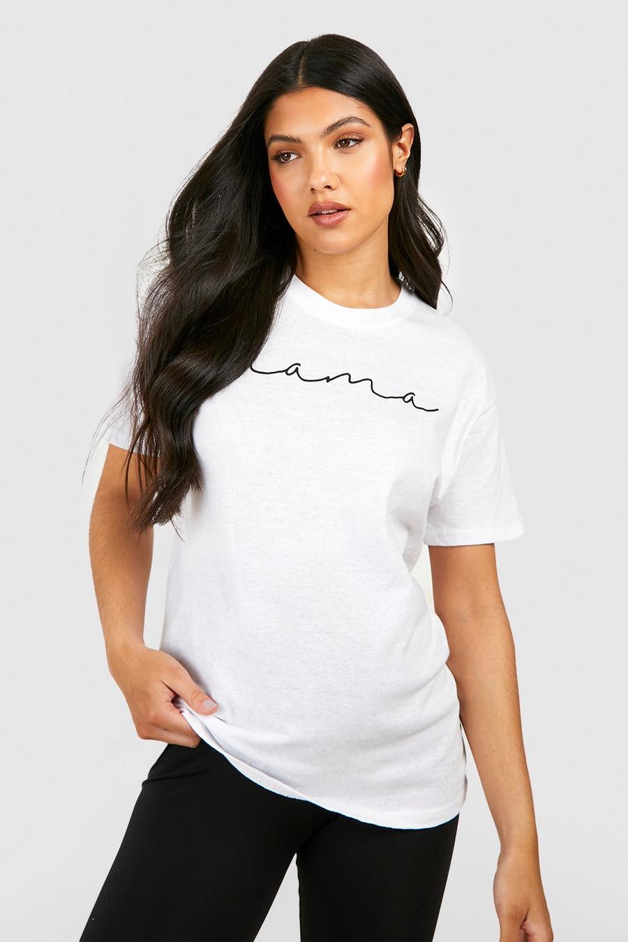 T-shirt Premaman con slogan Mama, White