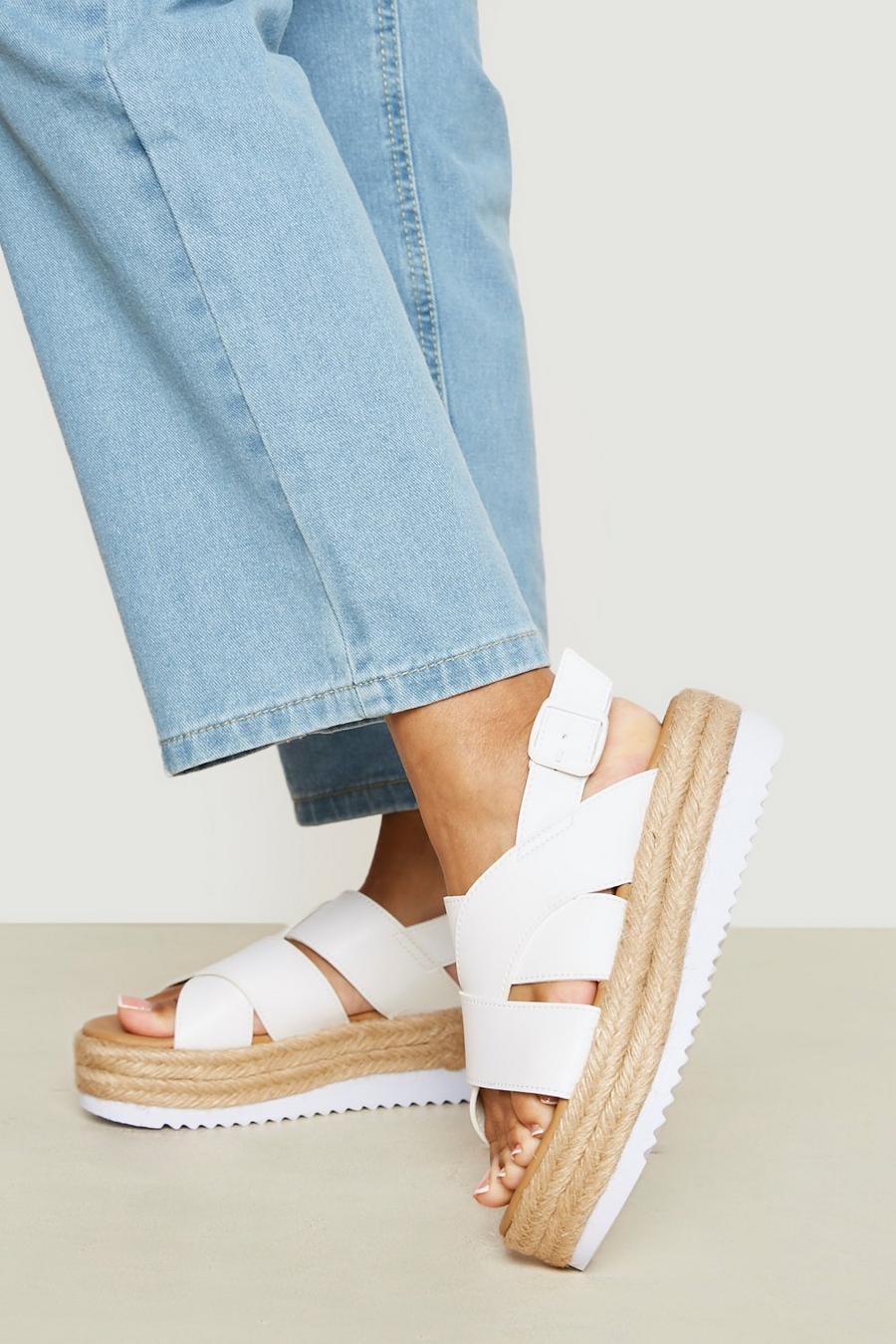 Wide Fit Chunky Multi Crossover Flatforms