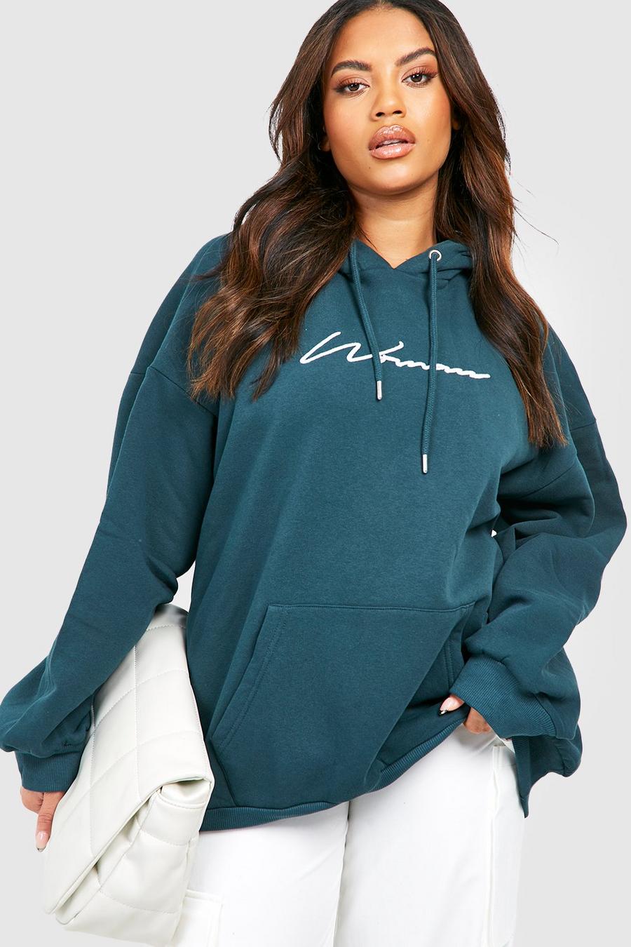 Forest Plus Embroidered Woman Script Hoodie