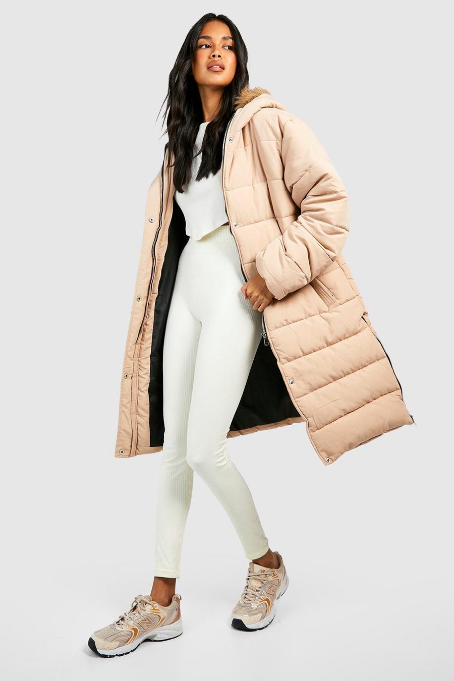 Faux Fur Trim Longline Parka 