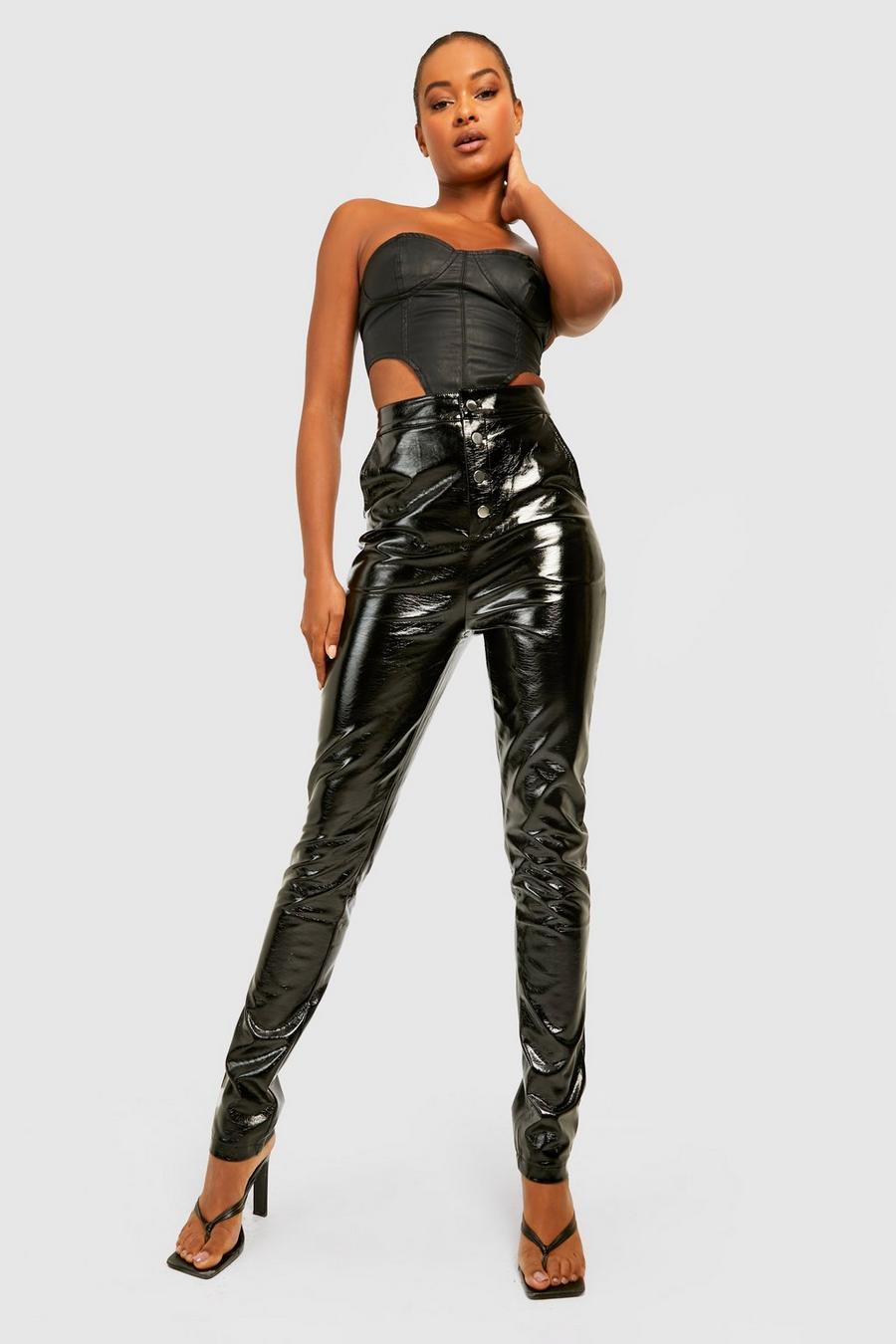 Tall Vinyl Pu High Waisted Trouser image number 1