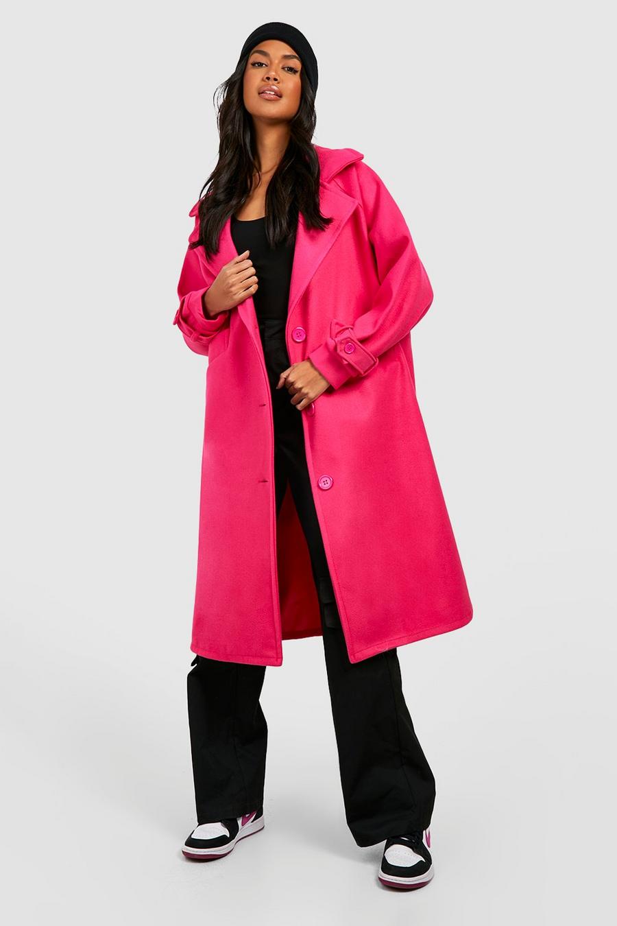 Abrigo súper oversize de lana, Bright pink image number 1